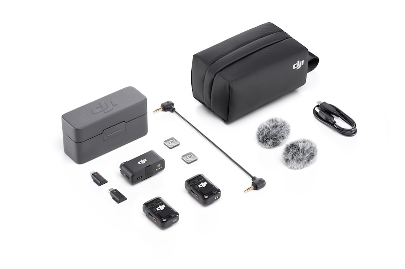 DJI Mic 2（两发一收，含充电盒）— 左侧45度